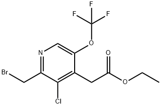 Ethyl 2-(bromomethyl)-3-chloro-5-(trifluoromethoxy)pyridine-4-acetate Structure