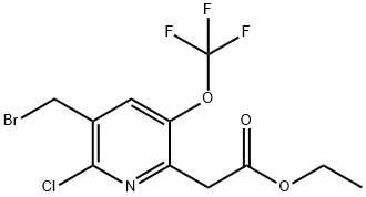 Ethyl 3-(bromomethyl)-2-chloro-5-(trifluoromethoxy)pyridine-6-acetate Structure