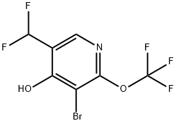 3-Bromo-5-(difluoromethyl)-4-hydroxy-2-(trifluoromethoxy)pyridine Structure