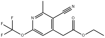 Ethyl 3-cyano-2-methyl-6-(trifluoromethoxy)pyridine-4-acetate Structure