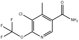 3-Chloro-4-methyl-2-(trifluoromethoxy)pyridine-5-carboxamide Structure