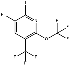 3-Bromo-2-iodo-6-(trifluoromethoxy)-5-(trifluoromethyl)pyridine Structure