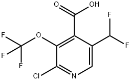 2-Chloro-5-(difluoromethyl)-3-(trifluoromethoxy)pyridine-4-carboxylic acid Structure