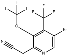 5-Bromo-3-(trifluoromethoxy)-4-(trifluoromethyl)pyridine-2-acetonitrile Structure