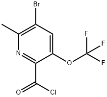 3-Bromo-2-methyl-5-(trifluoromethoxy)pyridine-6-carbonyl chloride Structure