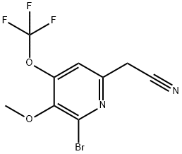 2-Bromo-3-methoxy-4-(trifluoromethoxy)pyridine-6-acetonitrile Structure