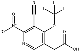 3-Cyano-2-nitro-4-(trifluoromethoxy)pyridine-5-acetic acid Structure