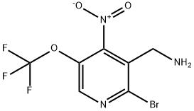 3-(Aminomethyl)-2-bromo-4-nitro-5-(trifluoromethoxy)pyridine Structure