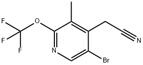 5-Bromo-3-methyl-2-(trifluoromethoxy)pyridine-4-acetonitrile Structure