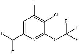 3-Chloro-6-(difluoromethyl)-4-iodo-2-(trifluoromethoxy)pyridine Structure