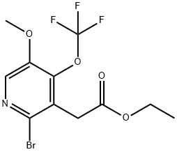 Ethyl 2-bromo-5-methoxy-4-(trifluoromethoxy)pyridine-3-acetate Structure