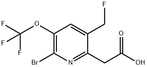 2-Bromo-5-(fluoromethyl)-3-(trifluoromethoxy)pyridine-6-acetic acid Structure