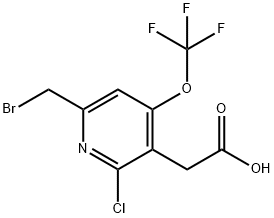 6-(Bromomethyl)-2-chloro-4-(trifluoromethoxy)pyridine-3-acetic acid Structure