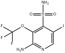 2-Amino-5-iodo-3-(trifluoromethoxy)pyridine-4-sulfonamide Structure