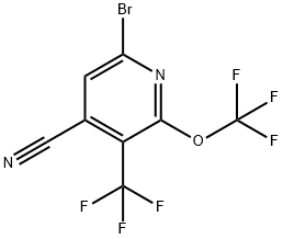 6-Bromo-4-cyano-2-(trifluoromethoxy)-3-(trifluoromethyl)pyridine 구조식 이미지