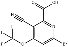 6-Bromo-3-cyano-4-(trifluoromethoxy)pyridine-2-carboxylic acid Structure