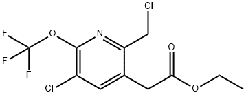 Ethyl 3-chloro-6-(chloromethyl)-2-(trifluoromethoxy)pyridine-5-acetate Structure