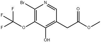 Methyl 2-bromo-4-hydroxy-3-(trifluoromethoxy)pyridine-5-acetate Structure