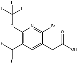 2-Bromo-5-(difluoromethyl)-6-(trifluoromethoxy)pyridine-3-acetic acid 구조식 이미지