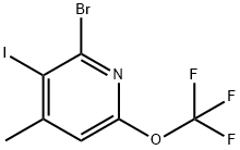 2-Bromo-3-iodo-4-methyl-6-(trifluoromethoxy)pyridine Structure