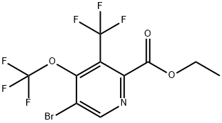 Ethyl 5-bromo-4-(trifluoromethoxy)-3-(trifluoromethyl)pyridine-2-carboxylate Structure