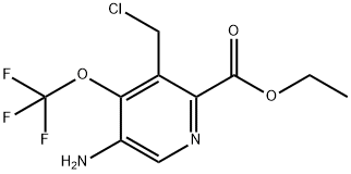 Ethyl 5-amino-3-(chloromethyl)-4-(trifluoromethoxy)pyridine-2-carboxylate Structure