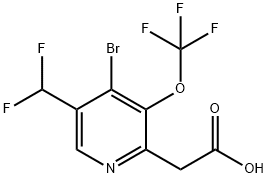 4-Bromo-5-(difluoromethyl)-3-(trifluoromethoxy)pyridine-2-acetic acid Structure