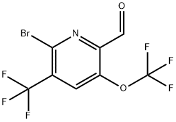 2-Bromo-5-(trifluoromethoxy)-3-(trifluoromethyl)pyridine-6-carboxaldehyde Structure