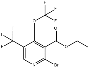 Ethyl 2-bromo-4-(trifluoromethoxy)-5-(trifluoromethyl)pyridine-3-carboxylate Structure