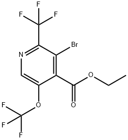 Ethyl 3-bromo-5-(trifluoromethoxy)-2-(trifluoromethyl)pyridine-4-carboxylate Structure