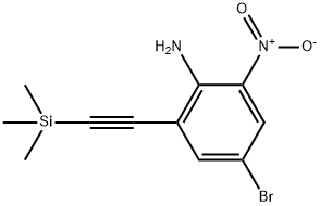 Benzenamine, 4-bromo-2-nitro-6-[2-(trimethylsilyl)ethynyl]- Structure