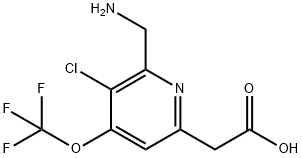 2-(Aminomethyl)-3-chloro-4-(trifluoromethoxy)pyridine-6-acetic acid Structure