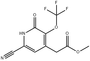Methyl 6-cyano-2-hydroxy-3-(trifluoromethoxy)pyridine-4-acetate Structure