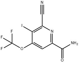 2-Cyano-3-iodo-4-(trifluoromethoxy)pyridine-6-carboxamide Structure