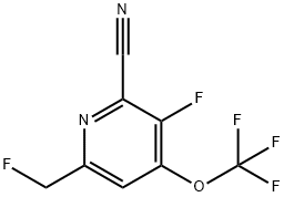 2-Cyano-3-fluoro-6-(fluoromethyl)-4-(trifluoromethoxy)pyridine Structure