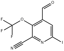 2-Cyano-6-iodo-3-(trifluoromethoxy)pyridine-4-carboxaldehyde Structure