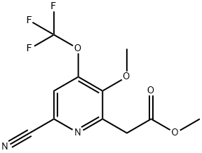 Methyl 6-cyano-3-methoxy-4-(trifluoromethoxy)pyridine-2-acetate Structure