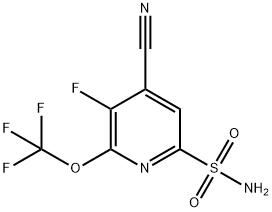 4-Cyano-3-fluoro-2-(trifluoromethoxy)pyridine-6-sulfonamide Structure