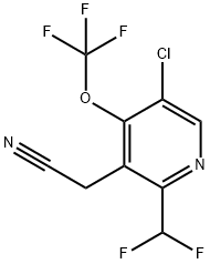 5-Chloro-2-(difluoromethyl)-4-(trifluoromethoxy)pyridine-3-acetonitrile Structure