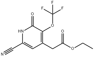 Ethyl 6-cyano-2-hydroxy-3-(trifluoromethoxy)pyridine-4-acetate Structure