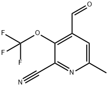 2-Cyano-6-methyl-3-(trifluoromethoxy)pyridine-4-carboxaldehyde Structure