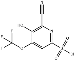 2-Cyano-3-hydroxy-4-(trifluoromethoxy)pyridine-6-sulfonyl chloride Structure