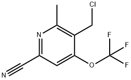 3-(Chloromethyl)-6-cyano-2-methyl-4-(trifluoromethoxy)pyridine Structure