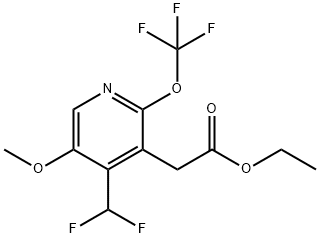 Ethyl 4-(difluoromethyl)-5-methoxy-2-(trifluoromethoxy)pyridine-3-acetate Structure