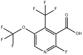 2-Fluoro-5-(trifluoromethoxy)-4-(trifluoromethyl)pyridine-3-carboxylic acid Structure