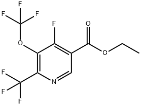 Ethyl 4-fluoro-3-(trifluoromethoxy)-2-(trifluoromethyl)pyridine-5-carboxylate Structure