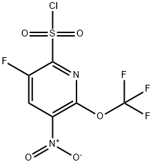 3-Fluoro-5-nitro-6-(trifluoromethoxy)pyridine-2-sulfonyl chloride Structure