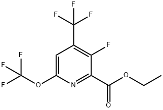 Ethyl 3-fluoro-6-(trifluoromethoxy)-4-(trifluoromethyl)pyridine-2-carboxylate Structure