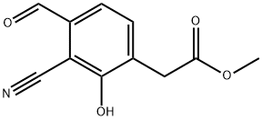 Methyl 3-cyano-4-formyl-2-hydroxyphenylacetate Structure