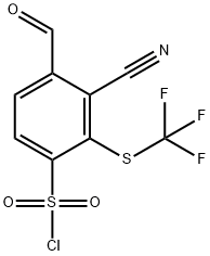 3-Cyano-4-formyl-2-(trifluoromethylthio)benzenesulfonyl chloride Structure